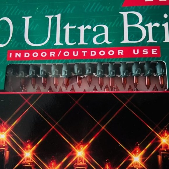 Vintage FRANK'S 100 Ultra Bright AMBER Miniature Christmas Light Indoor/Outdoor - Picture 2 of 6